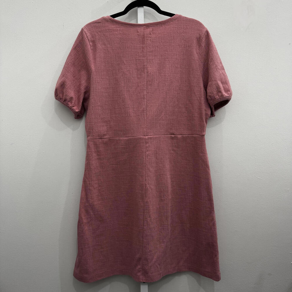 Madewell Pink Short Sleeve Dress with Side Tie - Picture 4 of 4